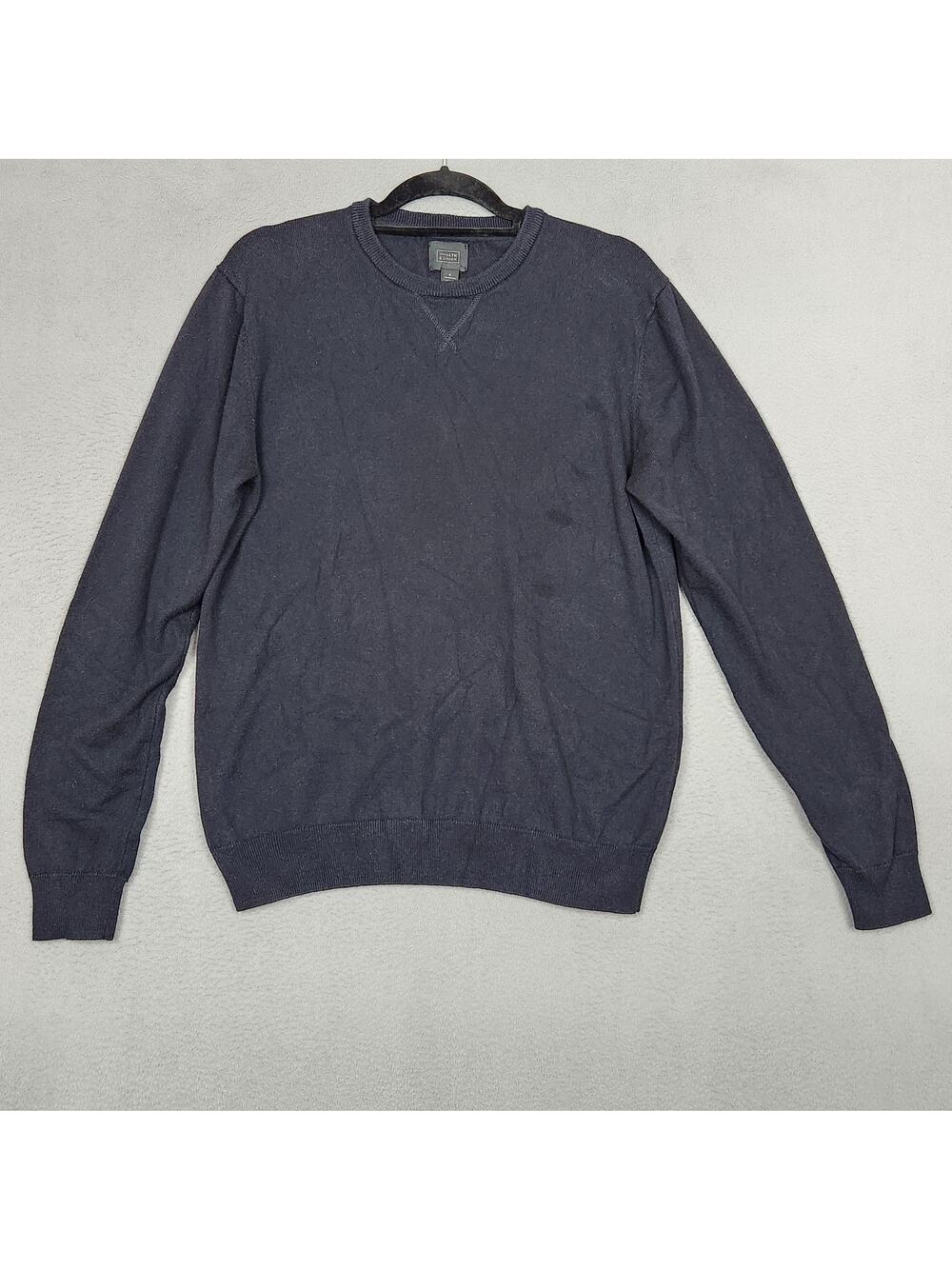 14th & Union Sweater Mens Medium Black Cotton Cashmere Crewneck Pullover Knit